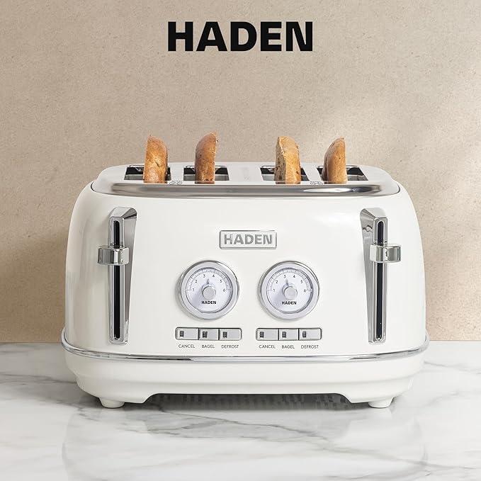Haden Dorset 4 Slice Wide Slot Stainless Steel Toaster