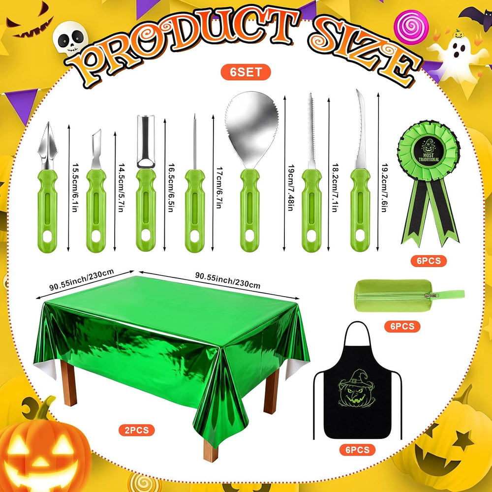 LemonRoad 20 Pcs Halloween Pumpkin Carving Kit Includes 6 Carving Tools, 2 Ta...