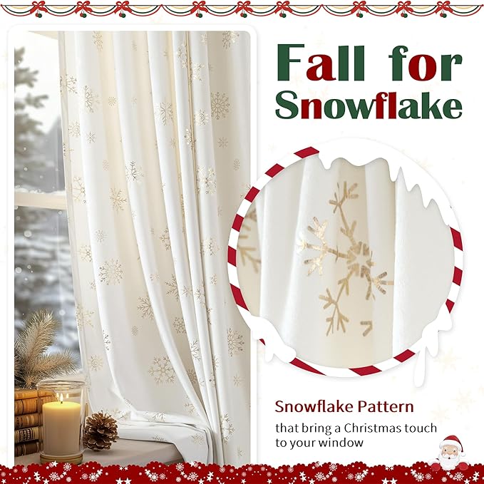 FMFUNCTEX Velvet Curtains Christmas Curtain