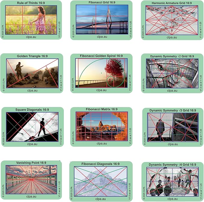 CLPA Mobile Phone 16:9 Photographic Viewfinder Set: All viewfinders in 16:9