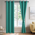 JIUZHEN Peacock Blue Blackout Curtains (Set of 2)