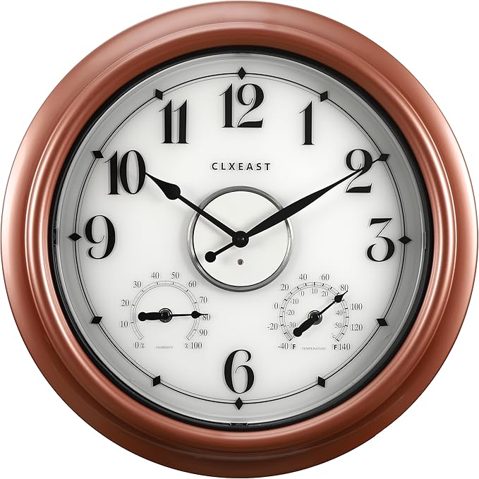 CLXEAST 18 Inch Illuminated Outdoor Indoor Clocks