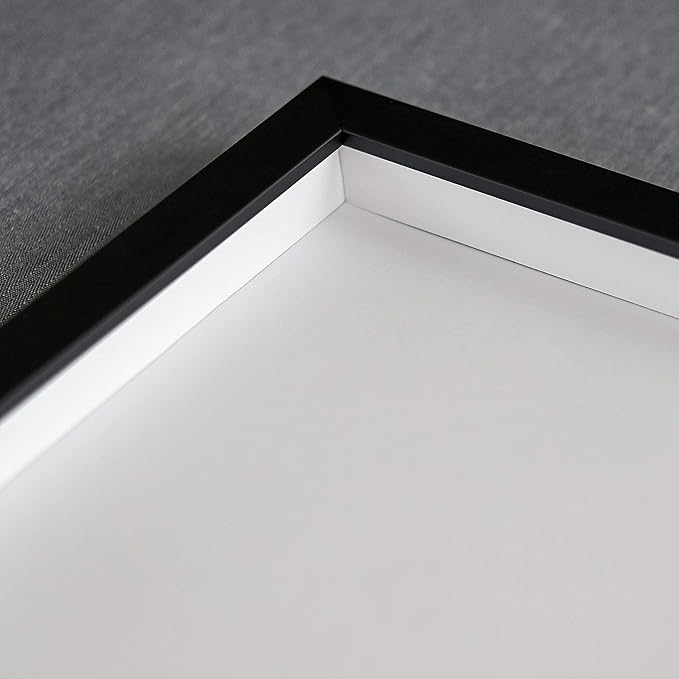 12x41 Shadow Box Frame Black | 1 Inch Deep Solid Wood Shadowbox Display Frame |