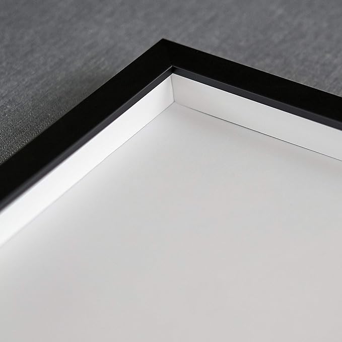 8x37 Shadow Box Frame Black | 1 Inch Deep Solid Wood Shadowbox Display Frame |