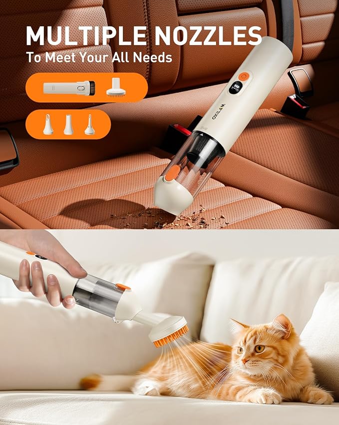 OXILAM Car Vacuum Handheld Vacuum Portable Cordless-14000PA High Power
