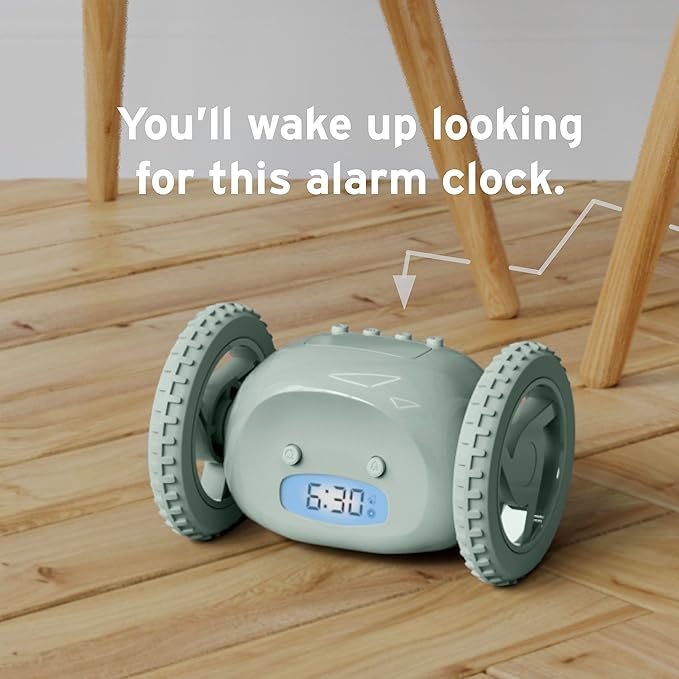 CLOCKY Extra Loud Alarm Clock for Heavy Sleepers on Wheels Rolls Runs Away