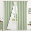 LAMIT 100% Blackout Natural Linen Curtains, 72 Inches Linen Textured Thermal