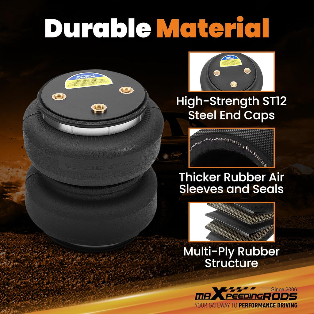 maxpeedingrods air suspension bags kit up to 5000 showing dimensions