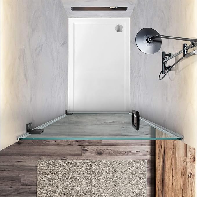 Bathroom Frameless Shower Door 32" W*72" H, 5/16" Clear Tempered Glass Hinged