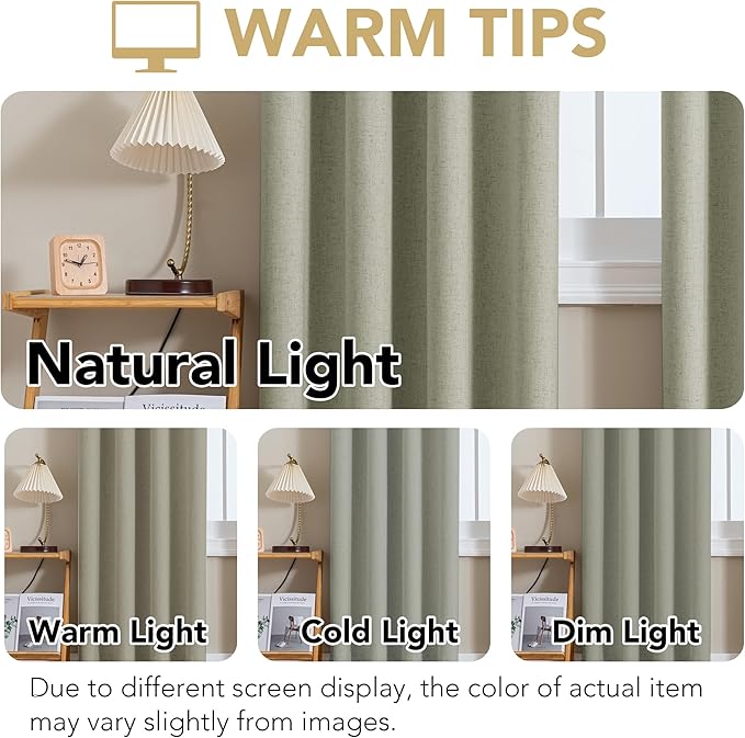 H.VERSAILTEX Linen Curtains 100% Blackout Curtains