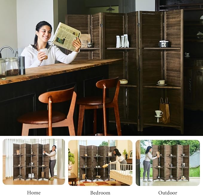 Partition Room Dividers, Folding Wood Privacy Screen