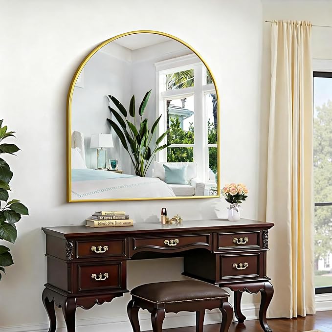 CIRCUMI Arched Wall Mirror, Metal Frame, Large Size