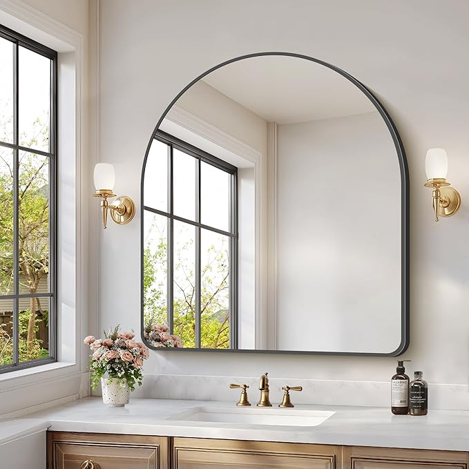 Arched Bathroom Mirror, Wall Mounted Mirror, Living Room, Vertically Hanging