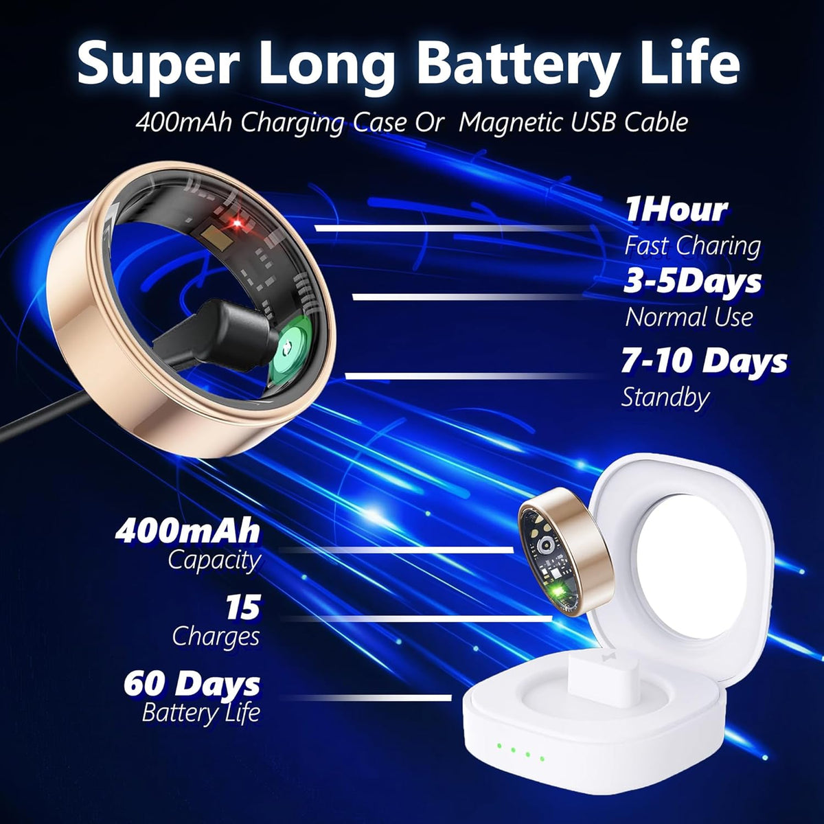 smart health ring fitness tracker for men women, view 9