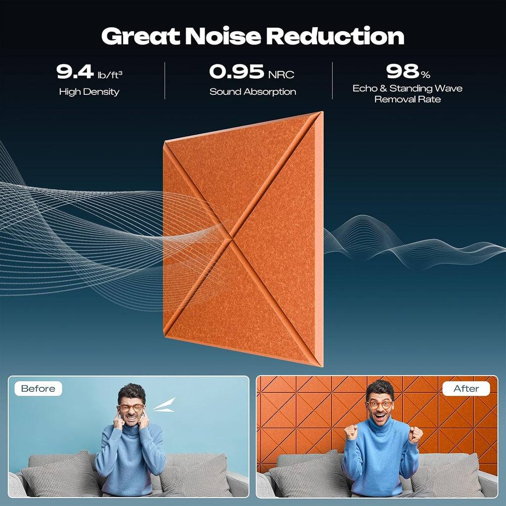 sonicism 12 pack x-lined acoustic panels, close-up detail
