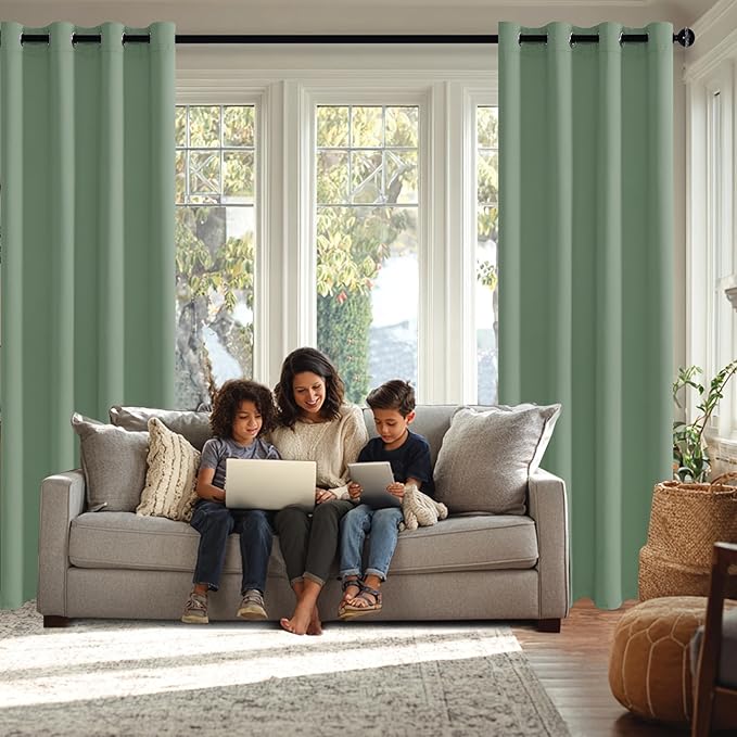 JIUZHEN Light Sage Blackout Curtains