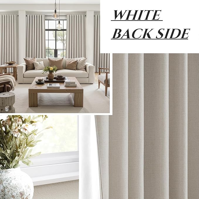 Room Darkening Curtains 72 Inches Long 2 Panels Burg, Rich Linen Heavy
