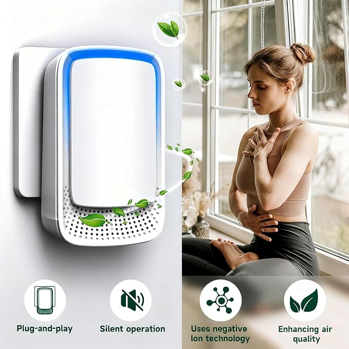 Plug In Air Ionizer Purifier for Home, Negative Ion Generator, Quiet Air (4 Pack)