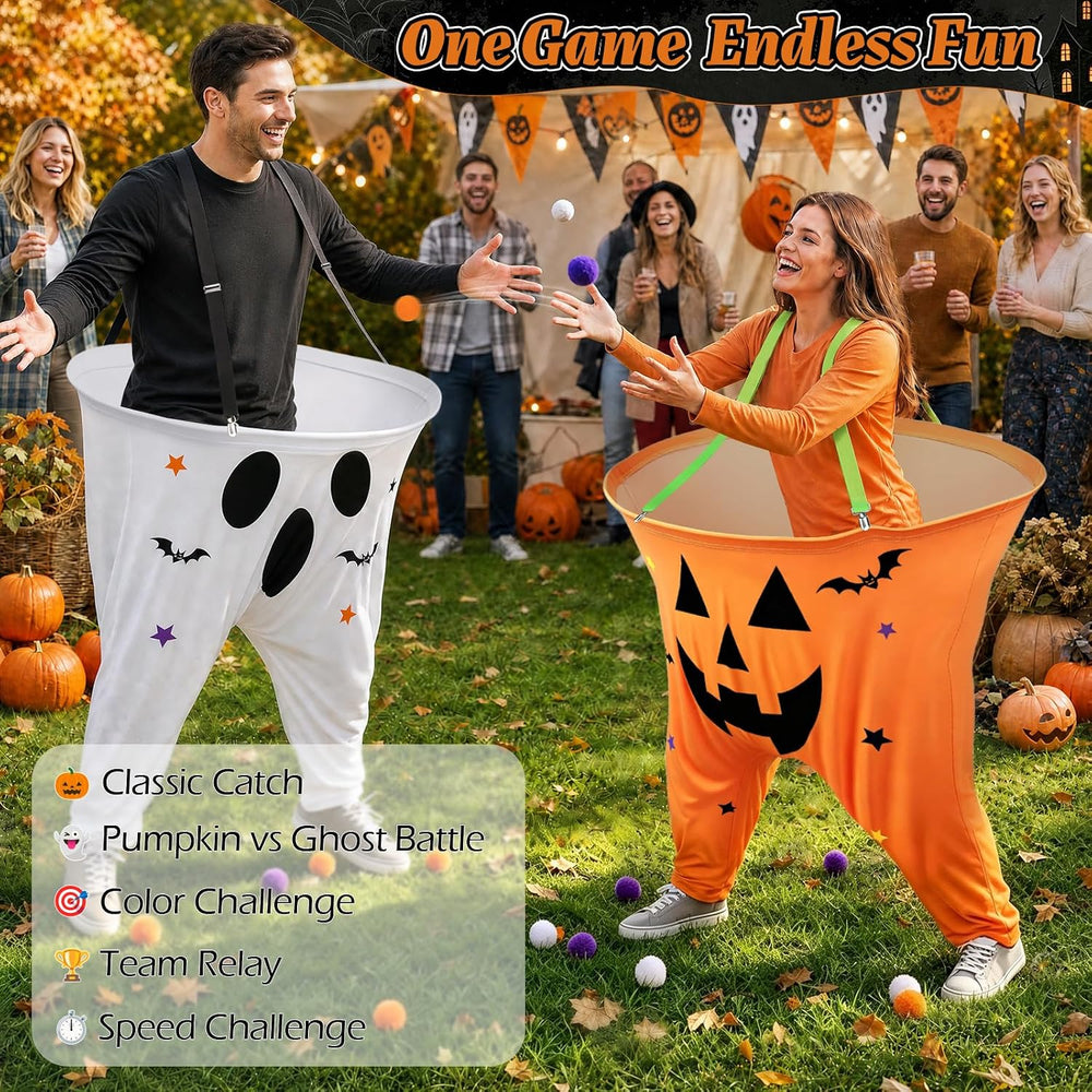Halloween Party Games, Pumpkin vs Ghost Catch Toss Game for Adults