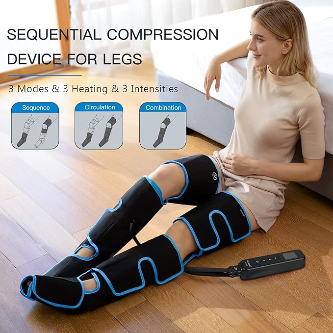 CINCOM Leg Massager with Heat and Compression, Air Compression Leg Massager