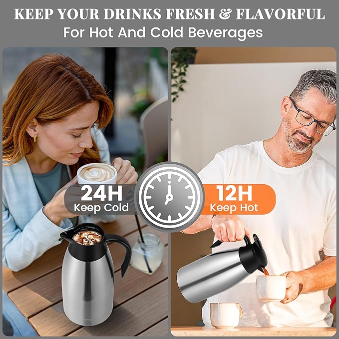 68 Oz Thermal Coffee Carafe, Stainless Steel Insulated Vacuum coffee crafts to