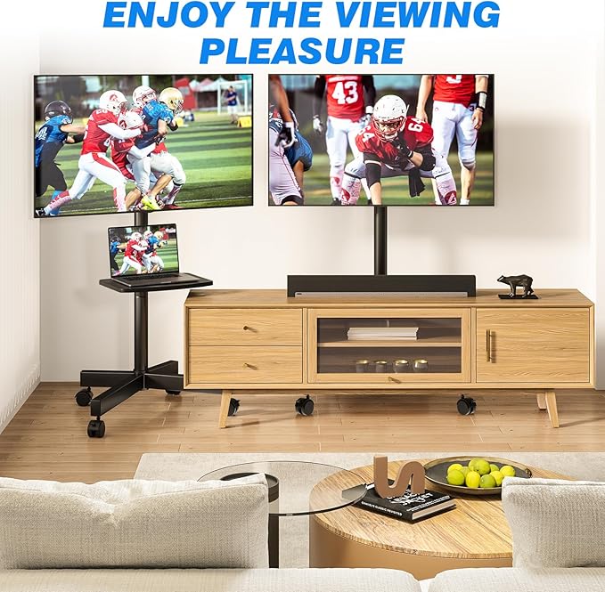 Rfiver Mobile TV Stand for 23-60 Inch LCD LED Flat/Curved Panel Screen TVs up