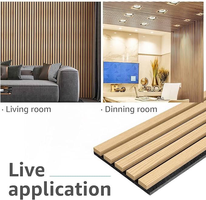Art3d 6-Piece Wood Slat Acoustic Panels