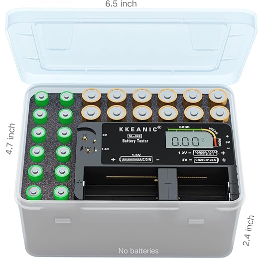 Battery Tester with Battery Organizer Storage Case, Professional Digital