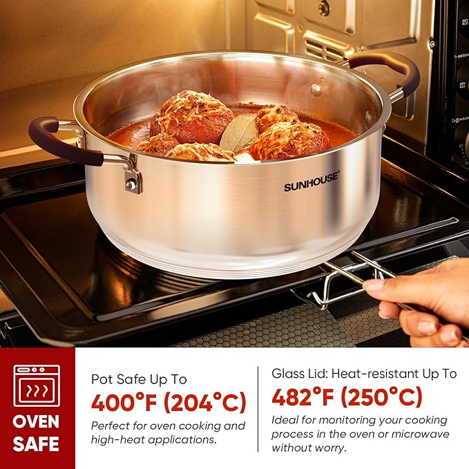 SUNHOUSE - 5.5 Quart Steamer Pots
