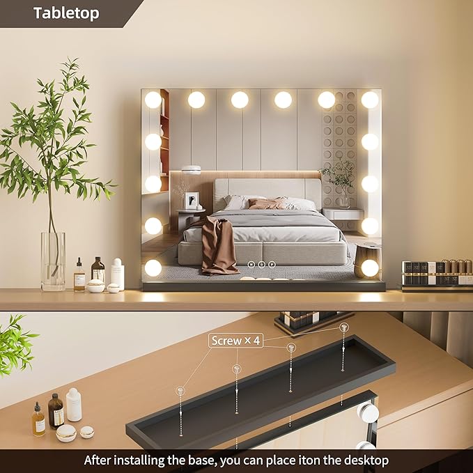 Vanity Mirror with Lights Lighted Makeup Mirror with Dimmable LED Bulbs