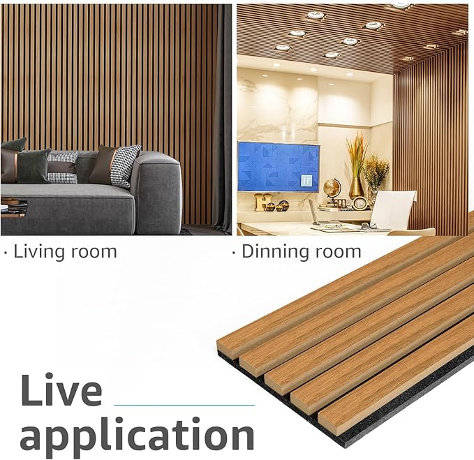 Art3d 6-Pack Acoustic Wood Slat Wall Panels