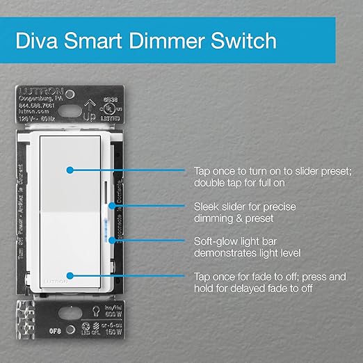 Lutron Diva Smart Dimmer Light Switch