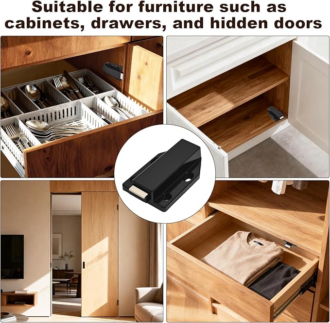 8 Pack Magnetic Push Latch, Heavy Duty Magnetic Touch Latch,