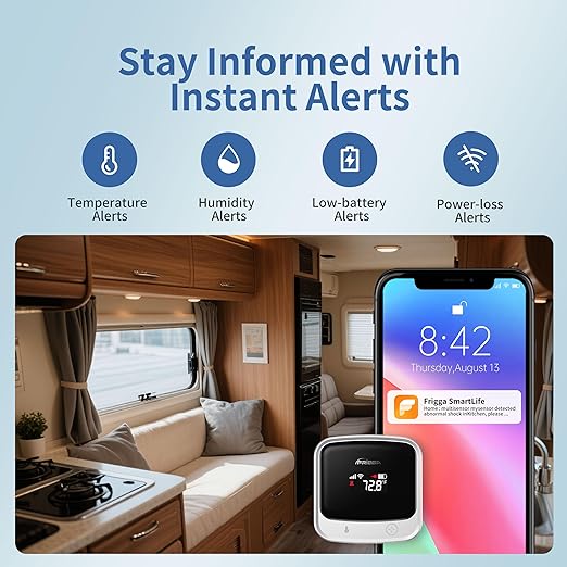 Frigga 4G Cellular & WiFi Temperature Humidity Monitor, 2 Years Subscription