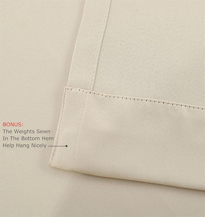 MIUCO Room Darkening Grommet Thermal Insulated Blackout Window Curtains Panels (Set of 2)