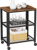 VASAGLE 3-Tier Serving Cart on Wheels with Storage