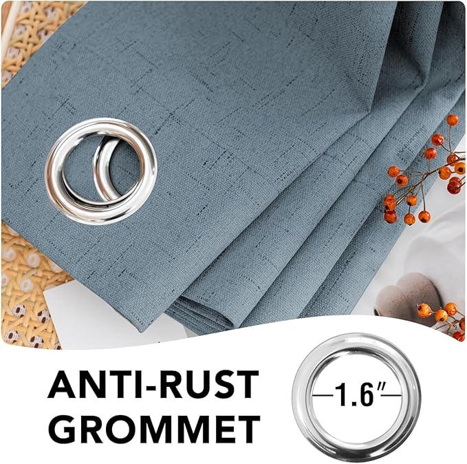 H.VERSAILTEX Linen Curtains 100% Blackout Curtains
