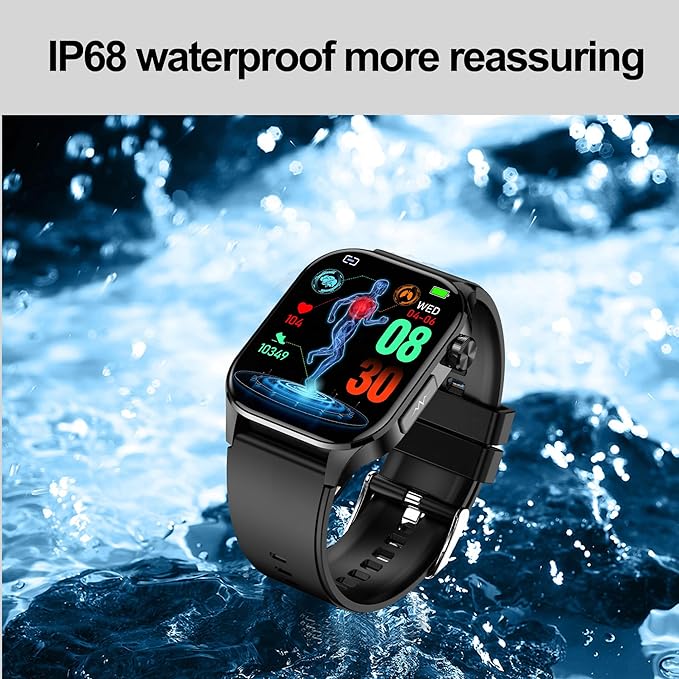 Smart Watch for Men Women, 2.04" AMOLED Color Screen, 24/7 Heart Rate, Blood