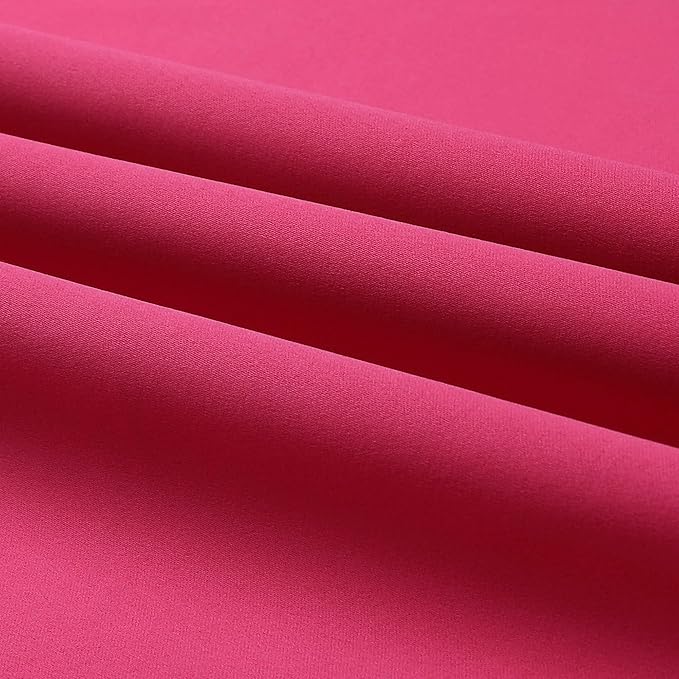 DUALIFE Hot Pink Blackout Curtains 63 Inch Length