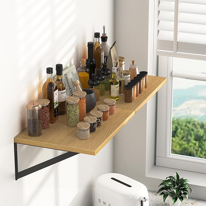 Heimlove 12 Inch Deep Floating Shelves (Set of 2)