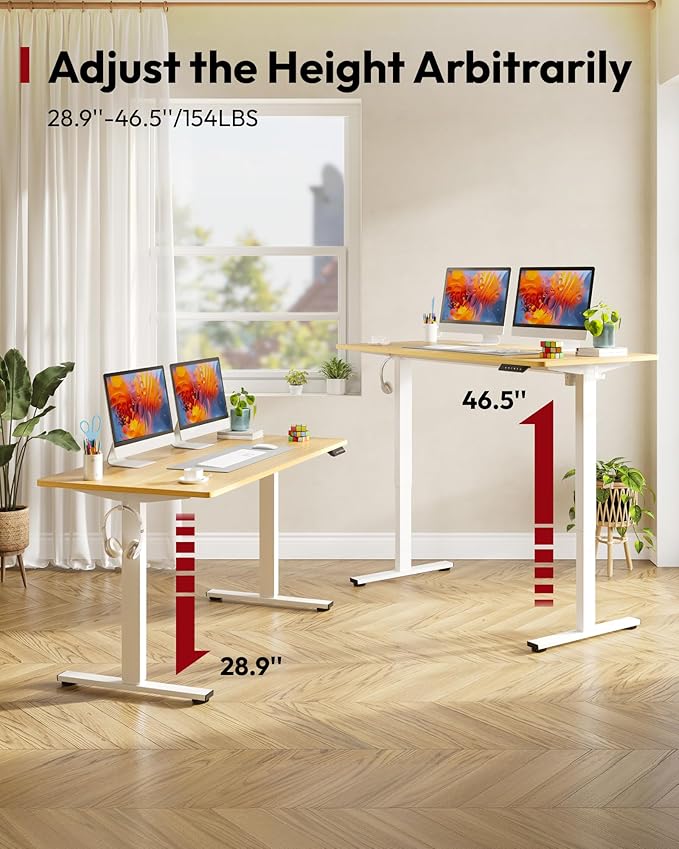 SANODESK Electric Standing Desk 48 x 30 Inches Whole-Piece Desktop Height
