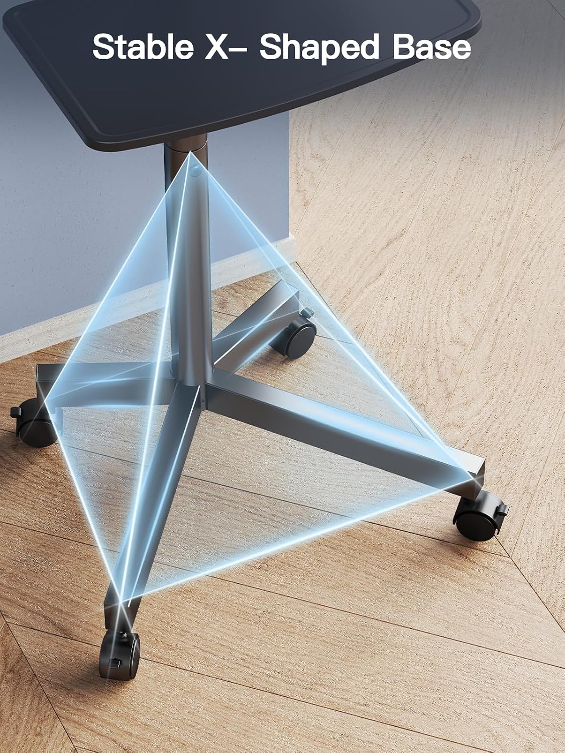 perlesmith rolling tv stand on wheels for 23-65, side view