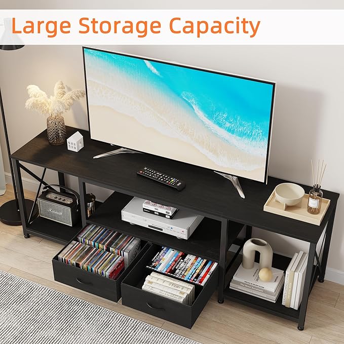 GYIIYUO TV Stand with Fabric Drawers