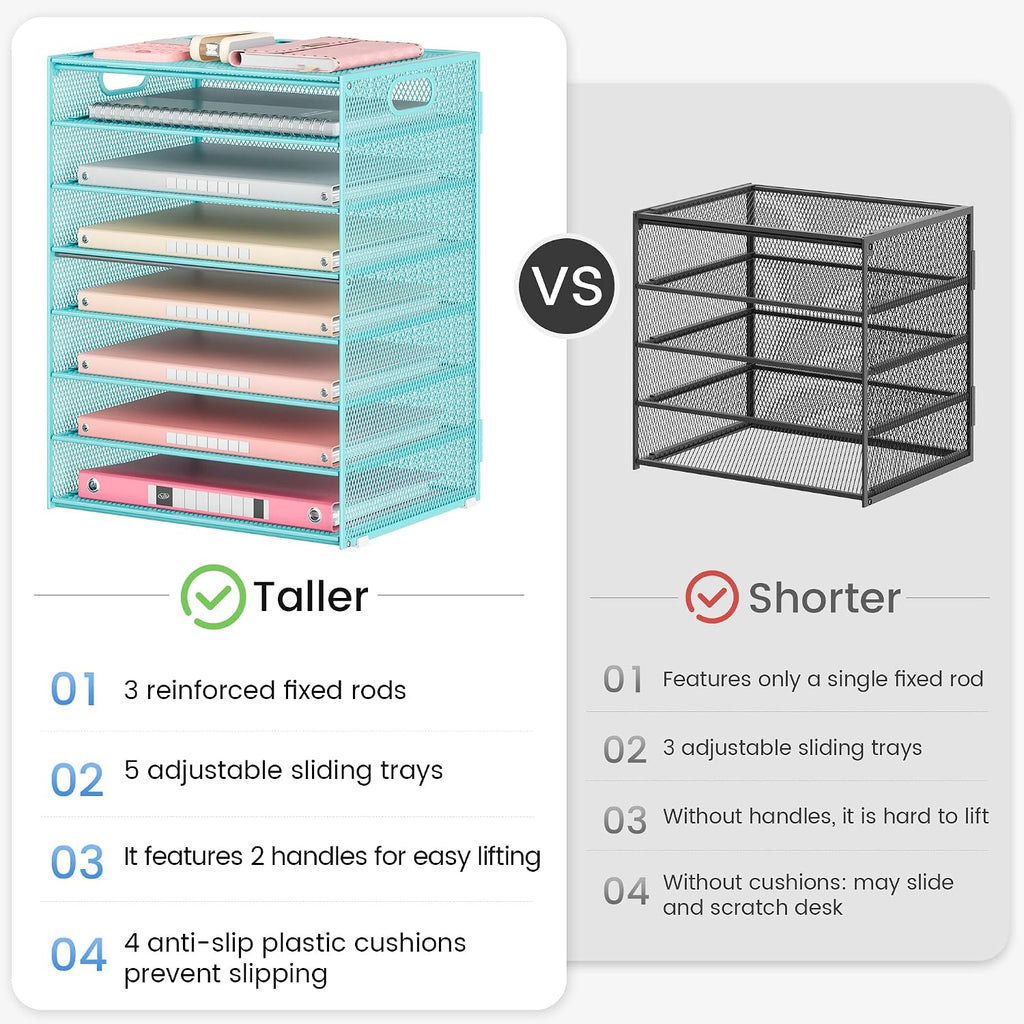 lavatino 8-tier office desk file organizer, letter tray, package contents