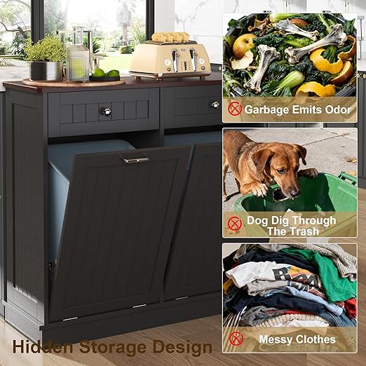 Tilt Out Trash Can Cabinet Dog Proof