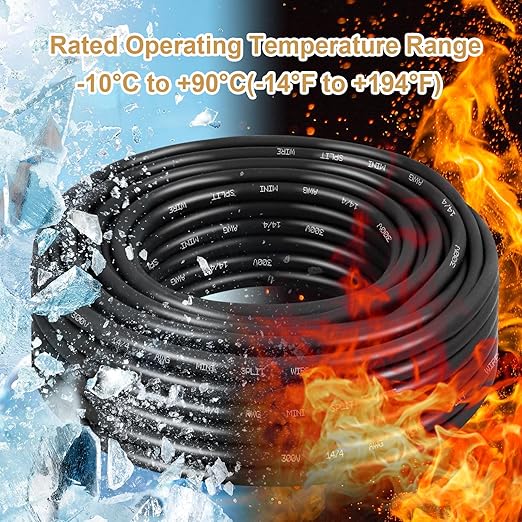 MOOKEERF 14/4 AWG Mini-Split Cable - 50FT 14 AWG 4 Conductor Control Cable 300V