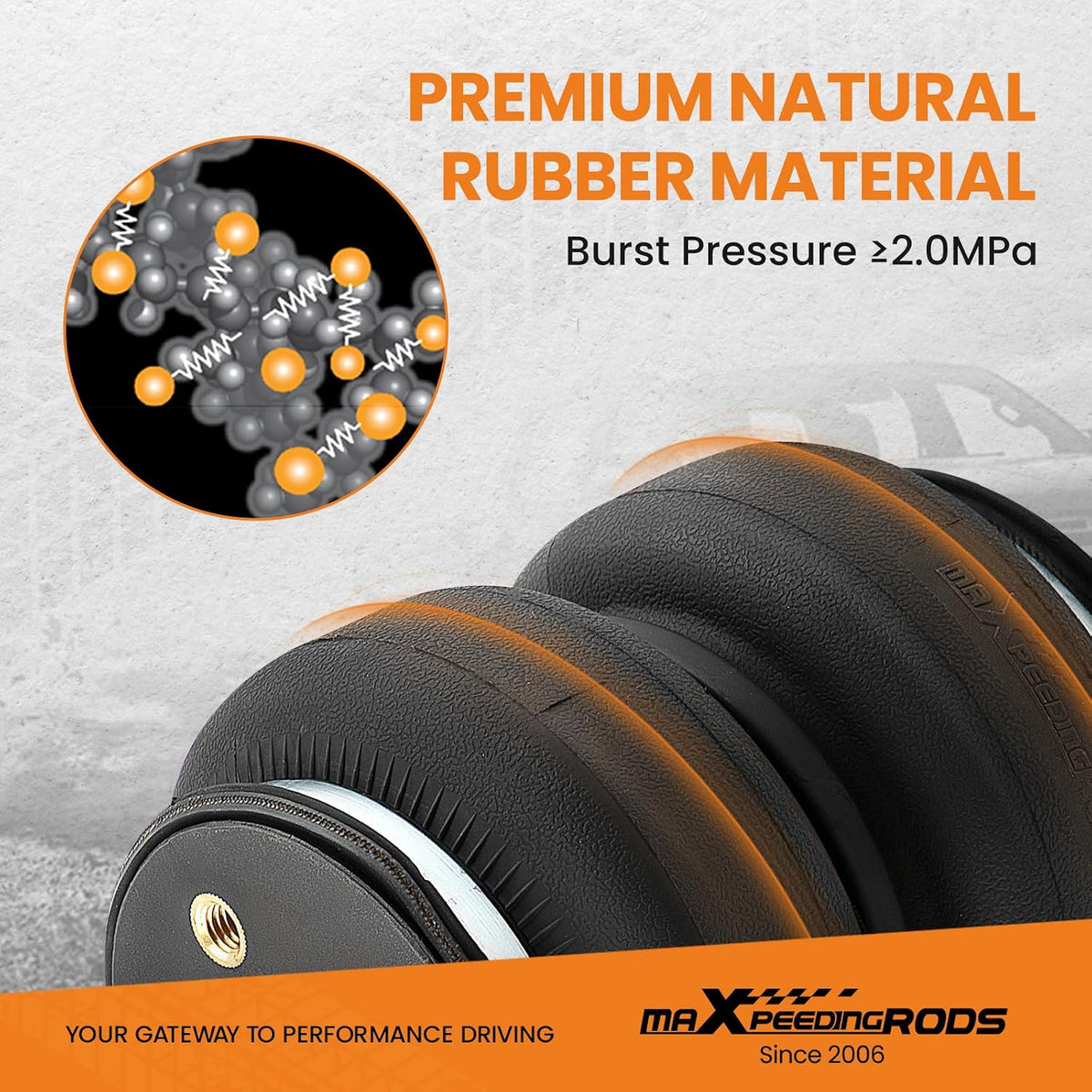 maxpeedingrods air suspension bags kit for chevy silverado, front angle view