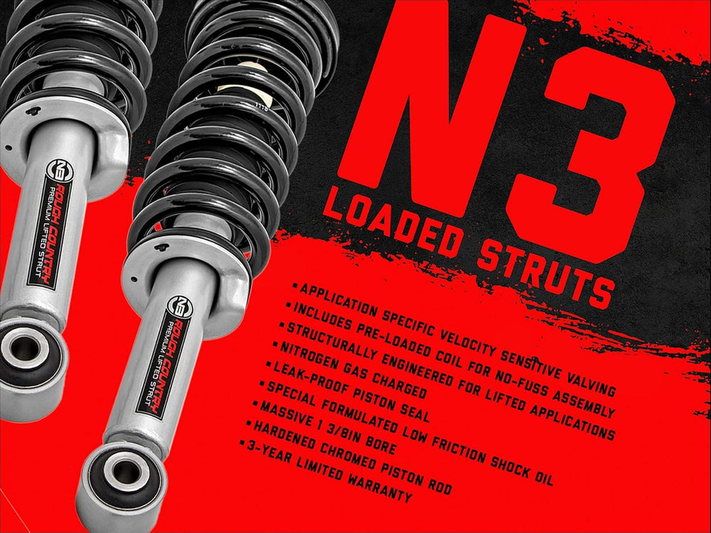 Rough Country 3" Suspension Lift Kit with N3 Lifted Struts & N3 Rear...