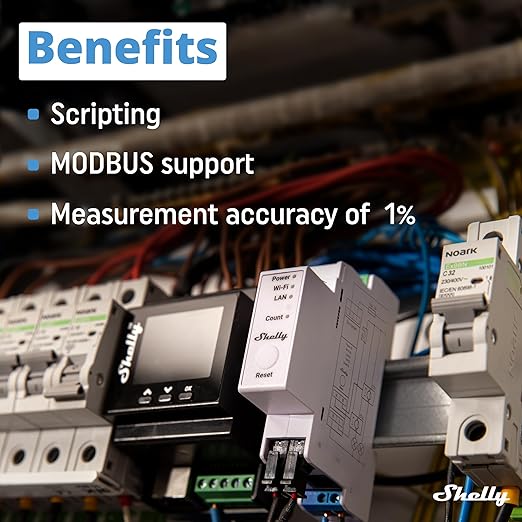 Shelly Pro 3EM | Wi-Fi & LAN, 3-Phase Smart Energy Meter | 2-Way Consumption |