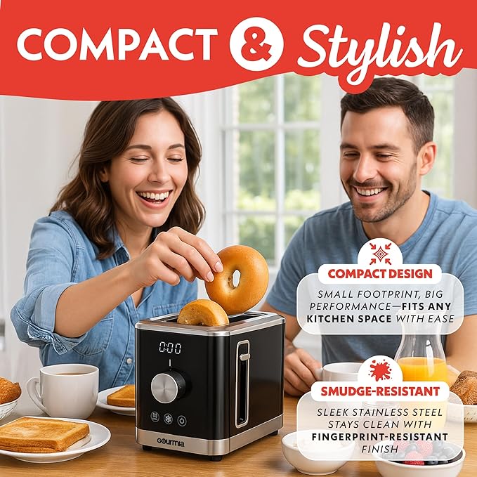 Gourmia 2 Slice Toaster – 6 Browning Levels